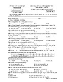 Đề kiểm tra HK1 môn Hoá học lớp 10 năm 2018-2019 - Sở GD&ĐT Quảng Nam - Mã đề 308