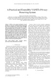 A practical and extendible vanets privacypreserving system