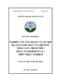 Luận án Tiến sĩ Dược học: Nghiên cứu tác dụng và cơ chế hạ glucose máu của dịch ép thân cây chuối tiêu (Musa x paradisiacal L.) trên thực nghiệm