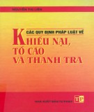 Khiếu nại, tố cáo, thanh tra và các quy định của pháp luật: Phần 2