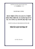 Tóm tắt Luận văn Thạc sĩ Quản trị kinh doanh: Hoàn thiện công tác quản lý triển khai thực hiện dự án tại Ban Quản lý dự án 6 - Tổng Cục đường bộ Việt Nam