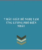 7 mẫu giấy đề nghi tạm ứng lương phổ biến nhất