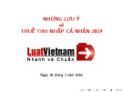 Những điểm đáng lưu ý về Thuế TNCN 2019