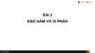 Bài giảng Toán cao cấp 1: Bài 2 - Đạo hàm và vi phân