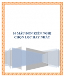 10 Mẫu đơn kiến nghị chọn lọc hay nhất