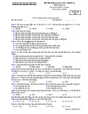 Đề thi khảo sát môn Vật lí lớp 10 năm 2018-2019 lần 3 - THPT Nguyễn Viết Xuân - Mã đề 105