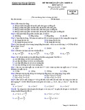 Đề thi khảo sát môn Vật lí lớp 10 năm 2018-2019 lần 3 - THPT Nguyễn Viết Xuân - Mã đề 101