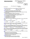 Đề thi khảo sát môn Vật lí lớp 10 năm 2018-2019 lần 3 - THPT Nguyễn Viết Xuân - Mã đề 307