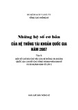 Hệ thống tài khoản quốc gia năm 2007 và những hệ số cơ bản (Tập 2)