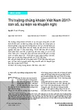 Thị trường chứng khoán Việt Nam 2017 - con số, sự kiện và khuyến nghị