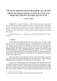 Ứng dụng phương pháp kiểm định giả thuyết thống kê trong đánh giá kết quả đào tạo sinh viên trường Đại học Quảng Nam