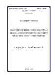 Luận án Tiến sĩ: Hoàn thiện hệ thống thông tin kế toán trong các doanh nghiệp sản xuất thép thuộc tổng công ty thép Việt Nam