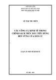 Luận án Tiến sĩ Kinh tế: Các công cụ kinh tế trong chính sách thúc đẩy tiêu dùng bền vững của dân cư