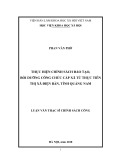 Luận văn Thạc sĩ Chính sách công: Thực hiện chính sách đào tạo, Bồi dưỡng công chức cấp xã từ thực tiễn tại thị xã Điện Bàn, tỉnh Quảng Nam