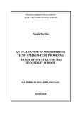 MA thesis in English language: An evaluation of the textbook tiếng Anh 6 (10 year program): A case study at Quynh Mai secondary school