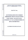 MA thesis in English language: An investigation into common errors related to collocations with “make” and “do” by EFL students at Van Lam high school in Hung Yen province