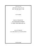 Luận văn Thạc sĩ Luật học: Quản lý nhà nước về lễ hội truyền thống từ thực tiễn tỉnh Long An