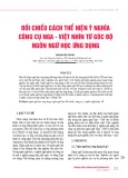 Đối chiếu cách thể hiện ý nghĩa công cụ Nga - Việt nhìn từ góc độ ngôn ngữ học ứng dụng