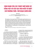 Định danh của các thuật ngữ quân sự tiếng Việt có cấu tạo theo kiểu từ ghép chỉ phương thức, thủ đoạn chiến đấu