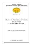 Luận văn Thạc sĩ Quản trị kinh doanh: Các yếu tố ảnh hưởng đến văn hóa doanh nghiệp tại công ty FPT Telecom