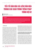 Yếu tố văn hóa và liên văn hóa trong các giáo trình tiếng Pháp trình độ B2