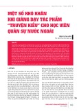 Một số khó khăn khi giảng dạy tác phẩm “truyện Kiều” cho học viên quân sự nước ngoài