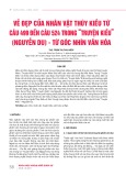 Vẻ đẹp của nhân vật Thúy Kiều từ câu 499 đến câu 524 trong “truyện Kiều” (Nguyễn Du) - từ góc nhìn văn hóa