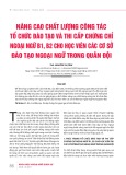 Nâng cao chất lượng công tác tổ chức đào tạo và thi cấp chứng chỉ ngoại ngữ B1, B2 cho học viên các cơ sở đào tạo ngoại ngữ trong quân đội