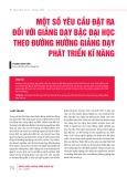 Một số yêu cầu đặt ra đối với giảng dạy bậc đại học theo đường hướng giảng dạy phát triển kĩ năng