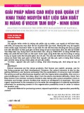 Giải pháp nâng cao hiệu quả quản lý khai thác nguyên vật liệu sản xuất xi măng ở VICEM Tam Điệp - Ninh Bình