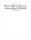 Đề tài: Quản lý nhân sự và lương trường CĐNBKHN