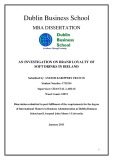 Master Thesis in Economics: An investigation on brand loyality of soft drinks in Ireland