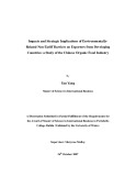 Master Thesis in Economics: Impacts and Strategic Implications of Environmentally-Related Non-Tariff Barriers on Exporters from Developing Countries