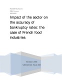 Master Thesis in Economics: Impact of the sector on the accuracy of bankruptcy rates: The case of French food industries