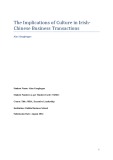 Master Thesis in Economics: The Implications of Culture in Irish - Chinese Business Transactions