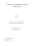 Master Thesis in Economics: Customer relationship management in the traditional retail banks in France