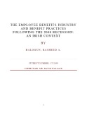 Master Thesis in Economics: The employee benefitS industry and benefit practices following the 2008 recession: An irish context