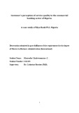 Master Thesis in Economics: Customers' perception of service quality in the commercial banking sector of Nigeria