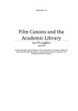 Master Thesis in Economics: Film canons and the academic library