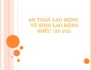 Bài giảng về An toàn lao động và Vệ sinh lao động (Điều 133-152)