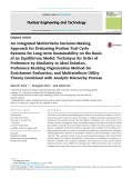 An integrated multicriteria decision making approach for evaluating nuclear fuel cycle systems for long term sustainability on the basis of an equilibrium model: Technique for order of preference by similarity to ideal solution, preference ranking organization method for enrichment evaluation, and multiattribute utility theory combined with analytic hierarchy process