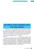 Lò phản ứng nghiên cứu và ứng dụng