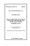 Tóm tắt Luận văn thạc sĩ Quản lý công: Quản lý nhà nước về xây dựng nông thôn mới trên địa bàn huyện Giang Thành, tỉnh Kiên Giang