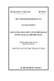 Tóm tắt Luận văn thạc sĩ Quản lý công: Chất lượng công chức xã trên địa bàn huyện Gò Quao, tỉnh Kiên Giang