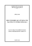 Luận văn thạc sĩ Tài chính Ngân hàng: Phân tích hiệu quả sử dụng vốn tại công ty cổ phần sông Đà 2