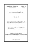 Tóm tắt Luận văn thạc sĩ Luật học: Pháp luật về quản lý môi trường - Từ thực tiễn huyện Cư Kuin, tỉnh Đắk Lắk