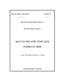 Luận văn thạc sĩ Quản lý công: Quản lý nhà nước về du lịch ở tỉnh Tây Ninh