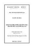 Tóm tắt Luận văn thạc sĩ Quản lý công: Quản lý nhà nước về công tác thanh niên tại tỉnh Gia Lai