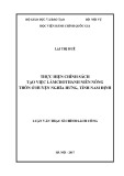 Luận văn thạc sĩ Chính sách công: Thực hiện chính sách tạo việc làm cho thanh niên nông thôn ở huyện Nghĩa Hưng, tỉnh Nam Định