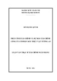 Luận văn thạc sĩ Tài chính Ngân hàng: Phân tích tài chính và dự báo tài chính Công ty Cổ phần dầu thực vật Tường An